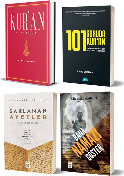 Kur'an Meal-Tefsir & 101 Soruda Kur'an & Saklanan Ayetler & Bana Namazı Göster 4 Kitap Set - Mehmet Okuyan