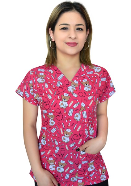 Kırmızı Ayıcık Temalı Unisex Likralı Üst Forma modelleri