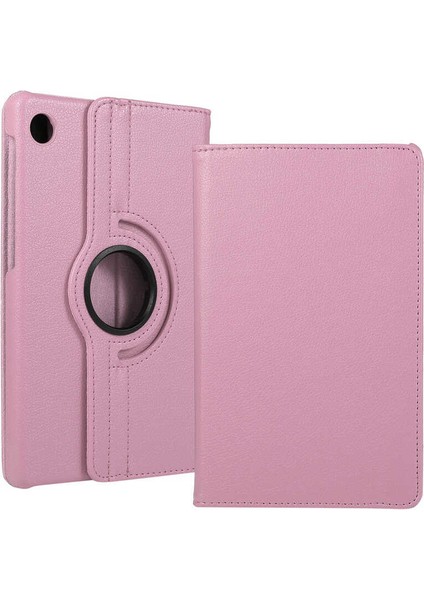 Lenovo M10 (TB-X306F) Uyumlu Kılıf Standlı 360° Rotatable Pu-Leather Case Açık Pembe