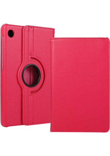 Lenovo M10 (TB-X306F) Uyumlu Kılıf Standlı 360° Rotatable Pu-Leather Case Pembe