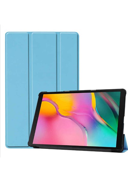 Huawei T5 10 Uyumlu Kılıf Standlı Ön ve Arka Kılıf Canpay Smart Case Mavi