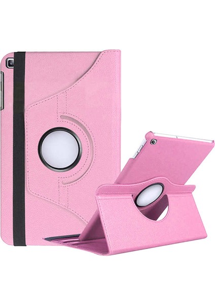 Samsung Galaxy T500 Uyumlu Kılıf Tab A7 10.4 (2020) Standlı Pu-Leather Desing Açık-Pembe