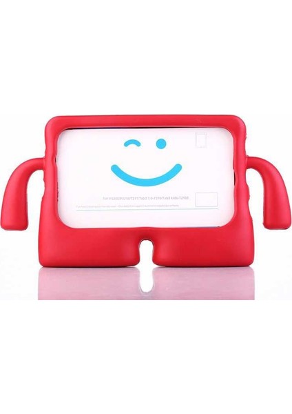Samsung Galaxy T500 Çocuk Tablet Kılıfı Standlı Tutmalı Ultra Korumalı Yeni Case Kırmızı