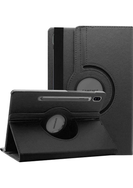 Samsung Galaxy T870 Uyumlu Kılıf (Tab S7) Standlı Pu-Leather Desing Siyah