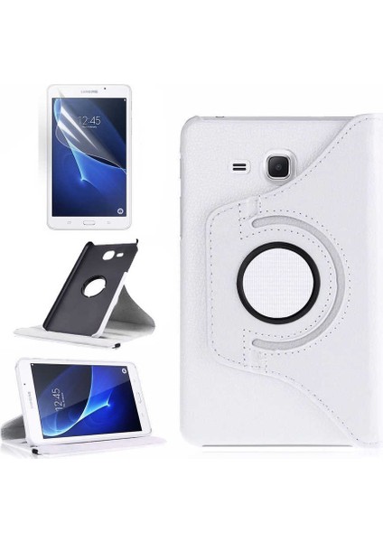 Samsung Galaxy T830 Uyumlu Kılıf (Tab S4) Standlı Pu-Leather Desing Beyaz