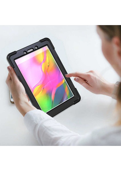 Samsung Galaxy T720 Uyumlu Kılıf Tab S5E Working Series, Omuz Askılı+Standlı+Extra Güçlü