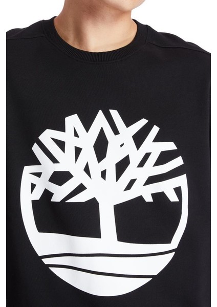 Tree Logo Crew Neck  Erkek Siyah Sweatshirt TB0A2BJ8N921