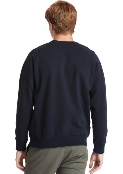 Brushed Back Erkek Siyah Yuvarlak Yaka Sweatshirt