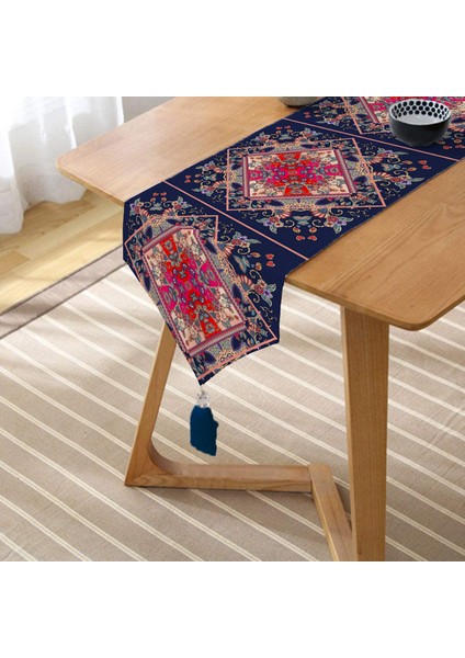 Tasarım Dijtal Baskılı Modern Püsküllü Şönil Üçgen Runner fiyatları