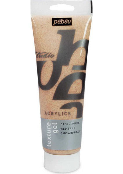 Sand Textured Gel Studio - Pebeo Kum Dokulu Jel Tüp - Kırmızı - 250 ml