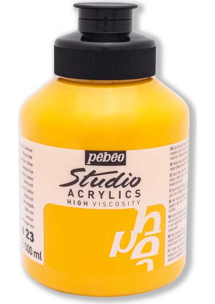 Studio Akrilik Boya 500 ml Kavanoz 171-23 Medium Cadmium Yellow