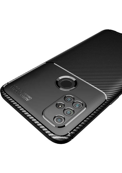 Oneplus Nord N10 5g Kılıf Karbon Desenli Lux Neyro Silikon + Tam Kaplayan 6d Nano Ekran Koruyucu Lacivert modelleri