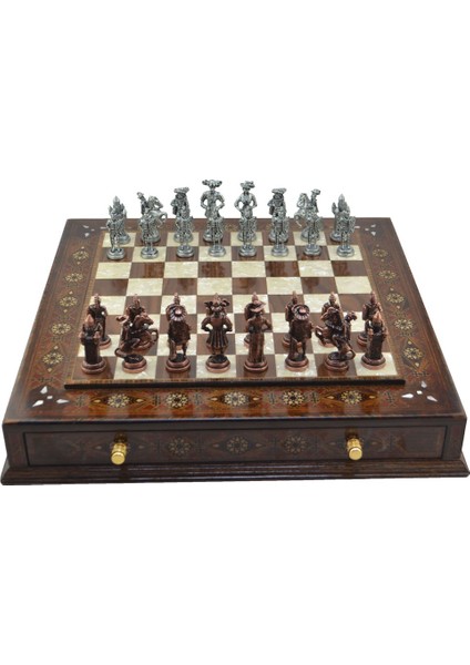 Gifthome Metal Satranç Takımı/seti;battal,ispanyol,antik,sedefli,k.cvz,çekm. Satranç Tahtası fırsatları