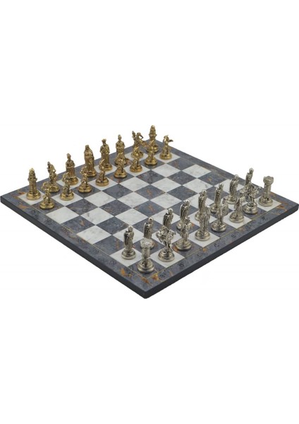 Gifthome Metal Satranç Takımı/seti;orta,osmanlı&bizans,parlak,gri Mermer Desenli Satranç Tahtası fiyatları