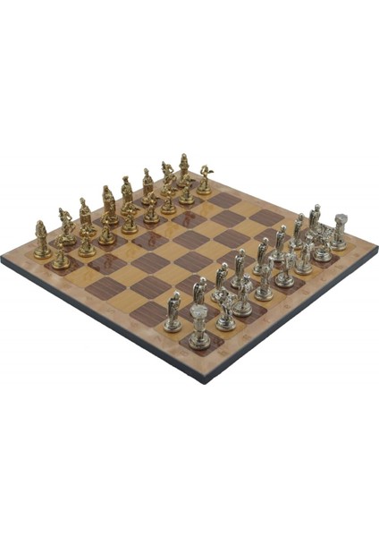 Gifthome Metal Satranç Takımı;orta,osmanlı&bizans,parlak,rustik Ceviz Desenli Satranç Tahtası fiyatları