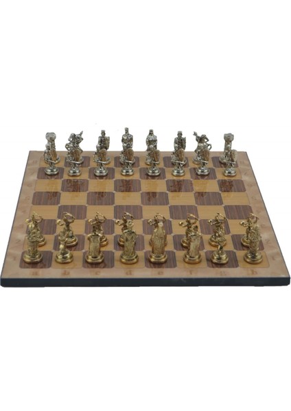 Gifthome Metal Satranç Takımı;orta,osmanlı&bizans,parlak,rustik Ceviz Desenli Satranç Tahtası fırsatları