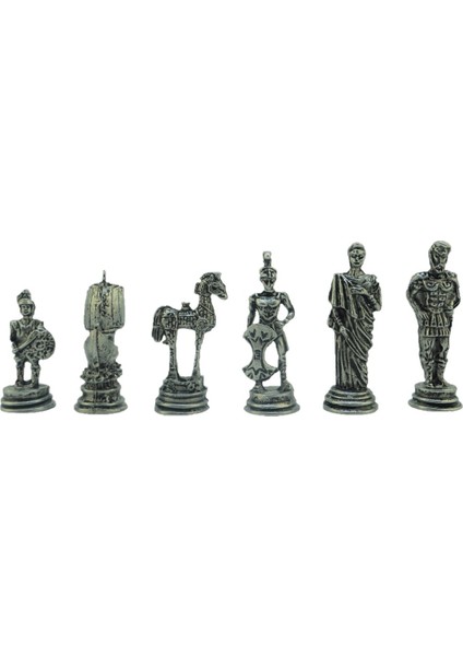 Gifthome Metal Satranç Takımı / Seti ; Küçük Boy, Truva Figürlü, Antik Satranç Taşı ve Masif, Ahşap, Sandıklı Satranç Tahtası fırsatları