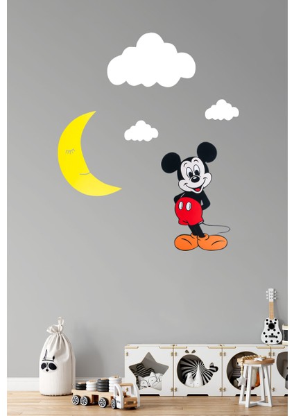 Ahşap Mickey Gece Lambası Set