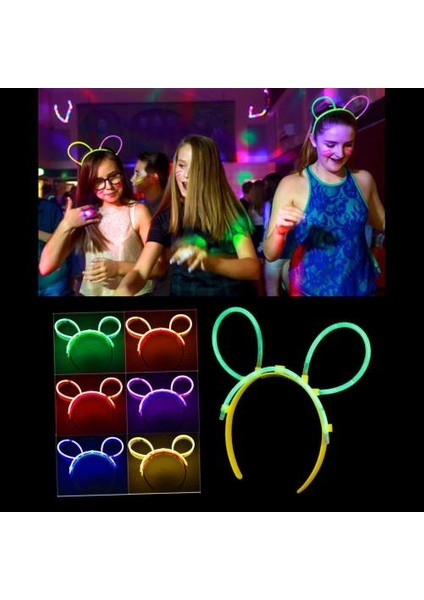 Glow Stick Taç Fosforlu Taç Karışık Renk 12 Adet