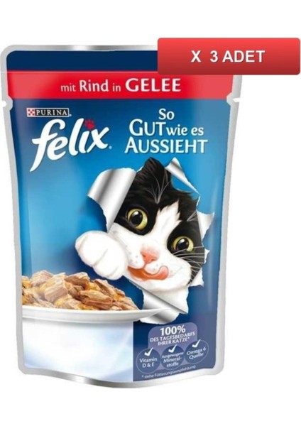 Sığır Etli Kedi Konservesi 85 gr x 3 Adet