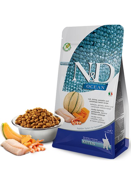 Ocean Morina Karides Balkabağı Kavun Yavru Kedi Maması 1,5 kg