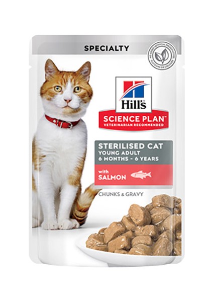Kısırlaştırılmış Somonlu Kedi Pouch Konservesi 6X85 gr