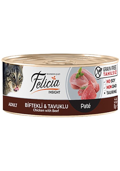 Tahılsız Biftekli Tavuk Kıyılmış Kedi Konserve 6X85 gr