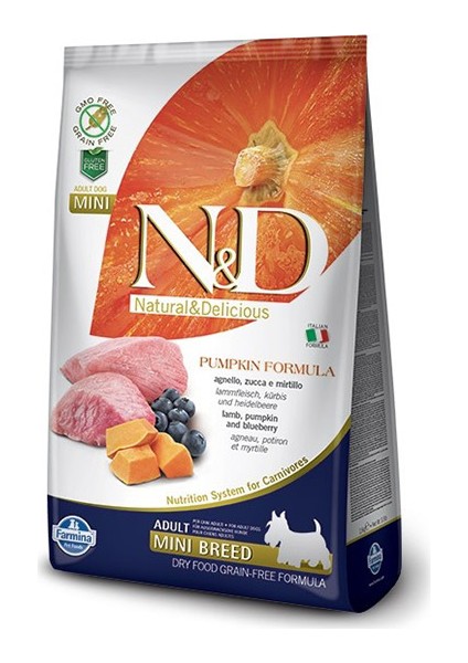 Pumpkin Tahılsız Kuzu Küçük Irk Yetişkin Köpek Maması 2,5 kg