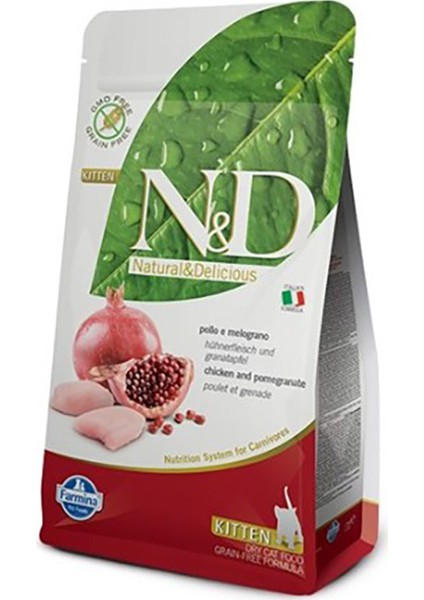 Tahılsız Kitten Tavuk Nar Kedi Maması 1,5 kg