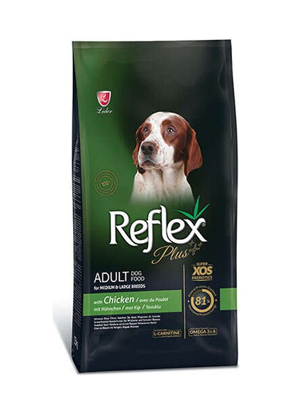 Reflex Plus Orta Büyük Irk Tavuklu Yetişkin Köpek Maması 15 kg