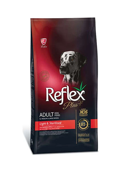 Reflex Plus Orta Büyük Irk Lıght Sterilised Köpek Maması 15 kg