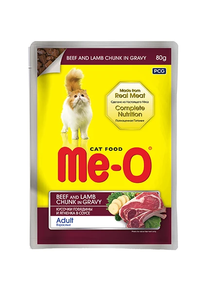 Meo Dana ve Kuzu Etli Kedi Pouch Konservesi 80 gr