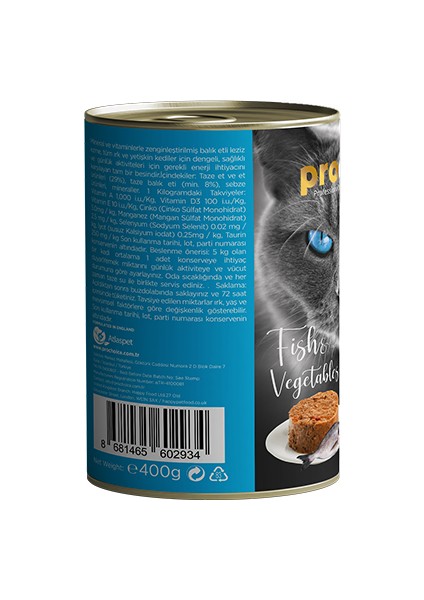 Adult Balık ve Sebzeli Kedi Konservesi 400 gr