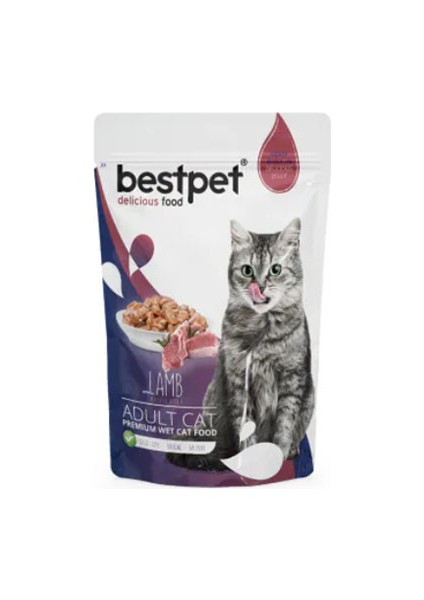 Kuzu Etli Yetişkin Kedi Pouch Konserve 85 gr