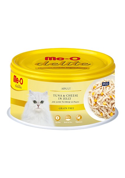 Meo Delite Jöle Içinde Ton & Peynir Tahılsız Kedi Konserve 6X80 gr