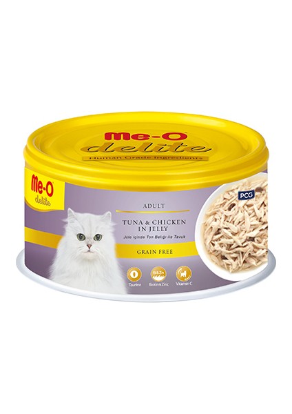 Meo Delite Jöle Içinde Ton & Tavuklu Tahılsız Kedi Konserve 6X80 gr