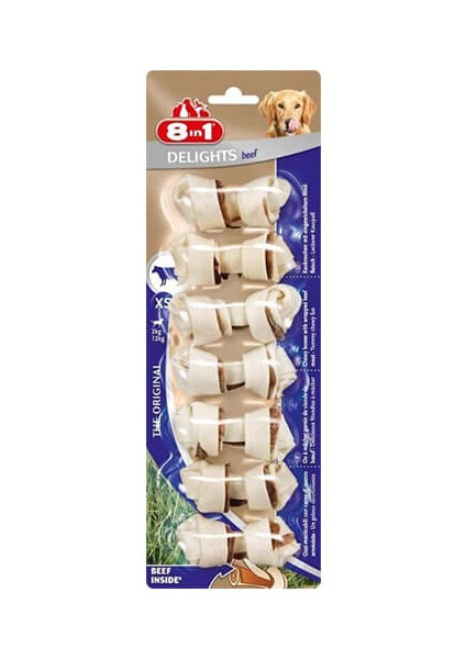 8 In 1 Delights Bones Biftekli Köpek Ağız Bakım Kemiği Xs