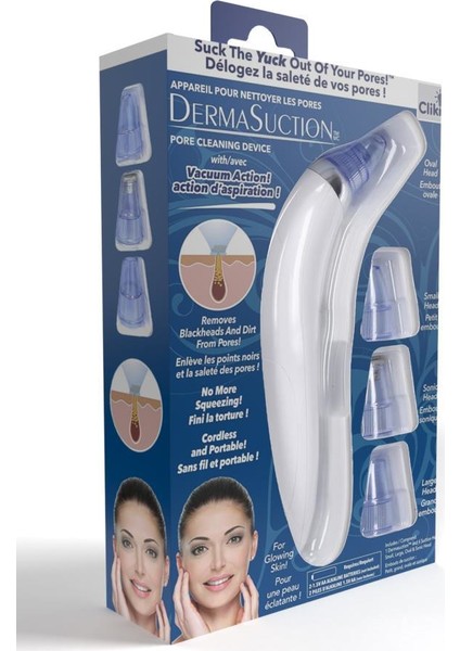 Dermasuction Derma Suction Vakumlu Siyah Nokta Temizleme Cihazı Pil Ile Çalışır