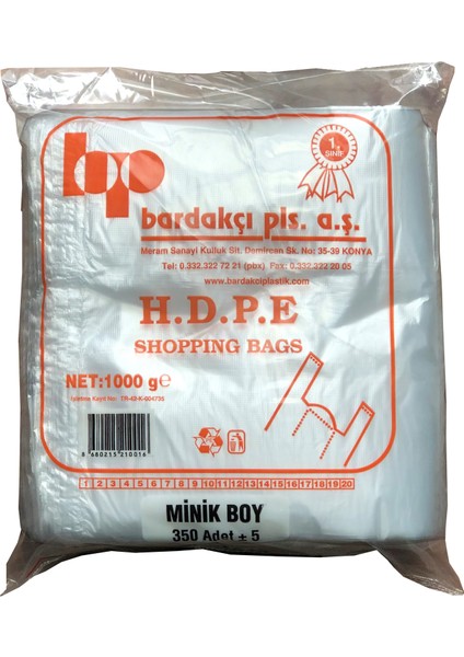 Market Poşeti 1kg - Minik Boy 350 Adet