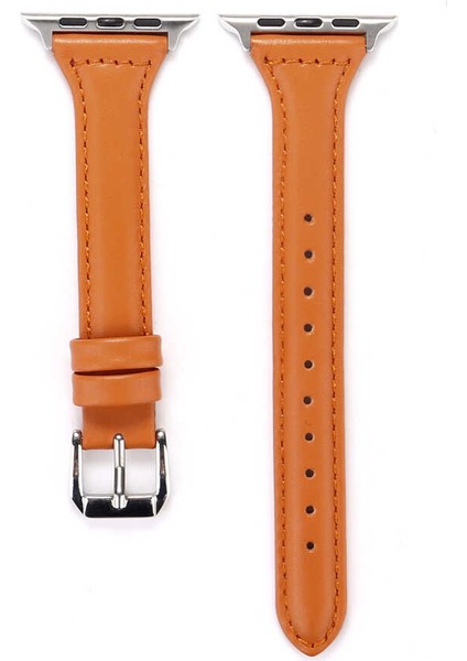 Apple Watch 42MM - Kordon Deri Kordon Krd-28 - Kahverengi