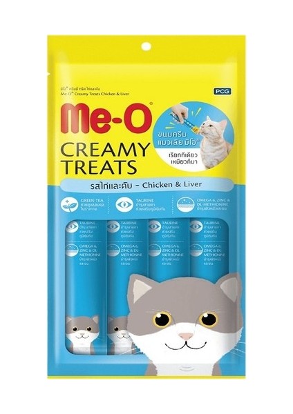 Me-O Meo Tavuklu Ciğerli Tamamlayıcı Kedi Besini 4X15 gr