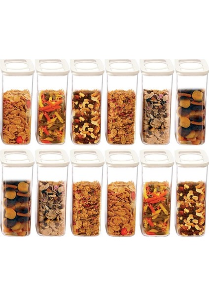 Moonstar 12'li Süper Set Saklama Kabı Erzak Kabı Seti 2250 ml.