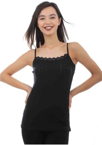 Kadın Jakarlı Ip Askılı Atlet 200 3'lü Paket | Siyah