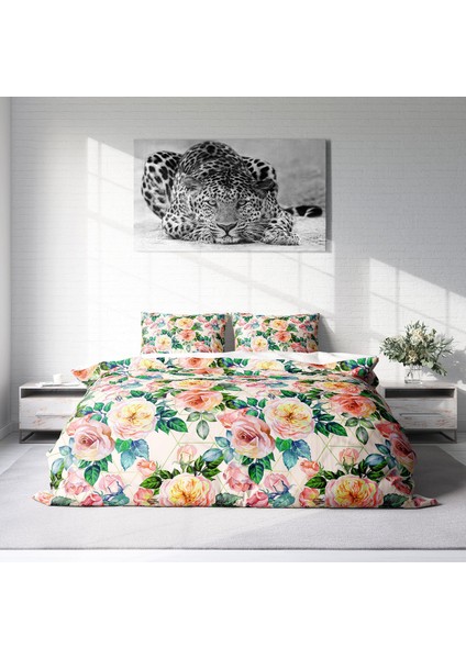 Flower Spring 3D Pamuk Saten Çift Kişilik Nevresim Takımı modelleri