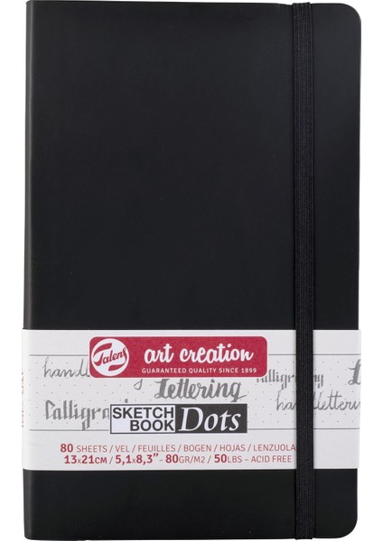 Sketchbook Dots Noktalı Eskiz Çizim Defteri 80 Gr. 13X21 Cm. 80 Sayfa Siyah