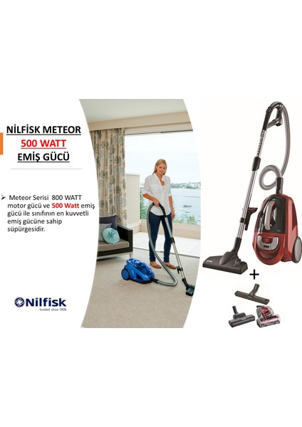 METEOR DELUXE EU - ÇİFT TURBO BAŞLIKLI TOZ TORBASIZ ELEKTRİKLİ SÜPÜRGE