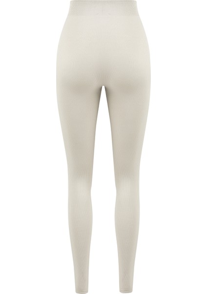 Buz Gri Dikişsiz Ripli Tayt modelleri