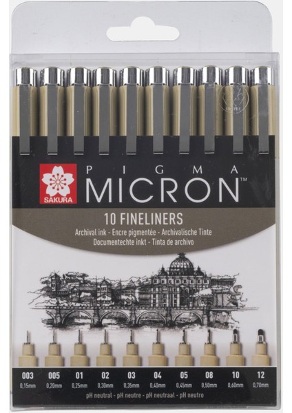 Pigma Micron Set Black 10'lu