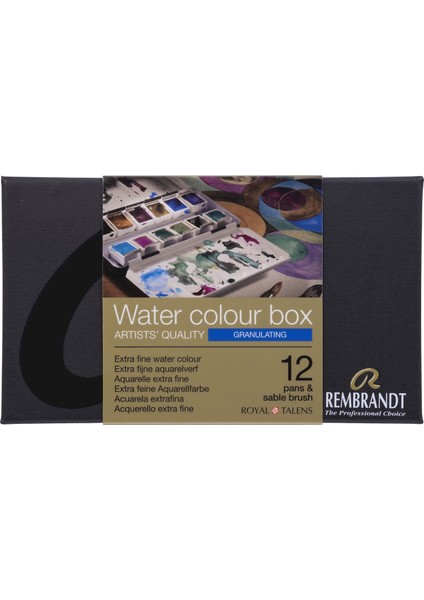 Water Colour Box Artists Granulating Metal Set 12'li