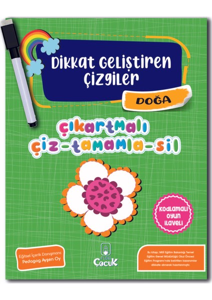 Dikkat Geliştiren Çizgiler-Doğa + Çiz-Sil Kalem modelleri